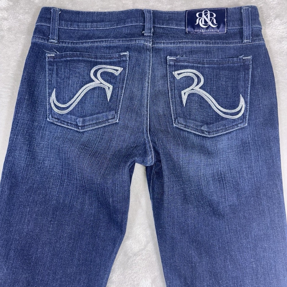 Rock & Republic Kasandra Jeans Size 29x35 Dark Low Rise Bootcut Classic - Picture 12 of 14